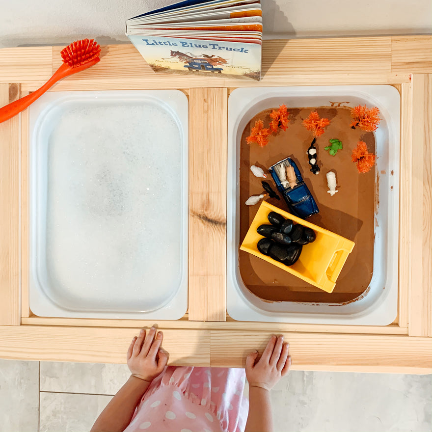 Little Blue Truck: A Chocolate Oobleck Sensory Bin