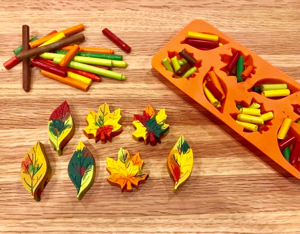 DIY Leaf Crayons